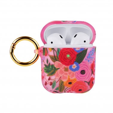 Étui transparent pour AirPods Gen 1/2 Rifle Paper Garden Party avec anneau circulaire