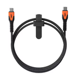 Rugged Kevlar Core USB-C to USB-C Charge/Sync Cable 5ft Black/Orange