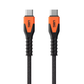 Rugged Kevlar Core USB-C to USB-C Charge/Sync Cable 5ft Black/Orange