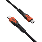 Rugged Kevlar Core USB-C to USB-C Charge/Sync Cable 5ft Black/Orange