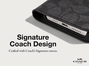 iPhone 15 Pro Coach Folio Signature C Case - Charcoal