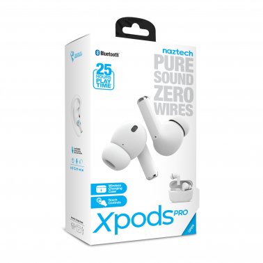 Naztech White Xpods Pro True Wireless Earbuds with Wireless Charging Case