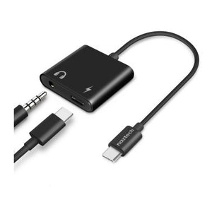 Naztech Black USB-C + 3.5mm Audio + Charge Adapter