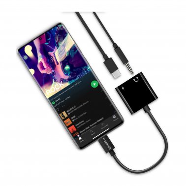 Naztech Black USB-C + 3.5mm Audio + Charge Adapter