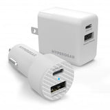 Pack HyperGear 20 W blanc double port USB-A + USB-C CLA + chargeur mural