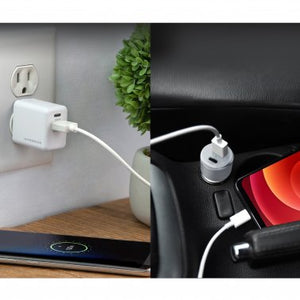 Pack HyperGear 20 W blanc double port USB-A + USB-C CLA + chargeur mural