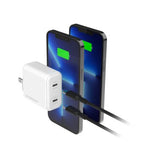 Hypergear Hub de chargeur mural USB-C PD mural double port 40 W 20 W USB-C PD/PPS - Blanc 