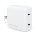 Hypergear Hub de chargeur mural USB-C PD mural double port 40 W 20 W USB-C PD/PPS - Blanc 