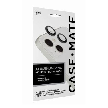 iPhone 14 /14 Plus Case-Mate Aluminum Ring Glass Lens Protector - Black