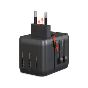 Adaptateur de voyage universel HyperGear 15 W WorldCharge avec USB-C