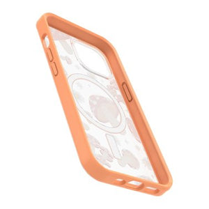 iPhone 15/14/13 Otterbox Symmetry w/ MagSafe Clear Series Case - Orange - Fungi