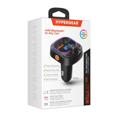 HyperGear Intellicast Road FM Bluetooth Transmitter w/ 15W CLA Car Charger