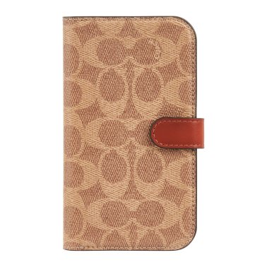 Coque Coach Folio Signature C pour iPhone 15/14/13 - Marron clair 