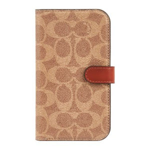 Coque Coach Folio Signature C pour iPhone 15/14/13 - Marron clair 