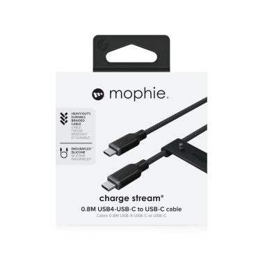 Mophie 80cm USB4 USB-C to USB-C Charge and Sync Cable - Black