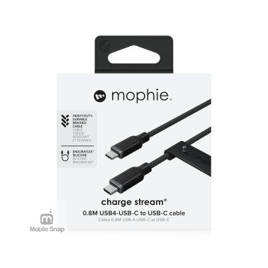 Mophie 80cm USB4 USB-C to USB-C Charge and Sync Cable - Black