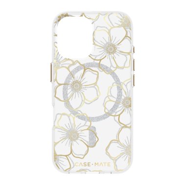 iPhone 16 Case-Mate Floral Gems MagSafe Case - Gold