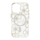 iPhone 16 Pro Max Case-Mate Floral Gems MagSafe Case - Gold