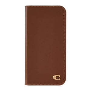 iPhone 16 Pro Max Coach Leather Folio Case - Hazelnut