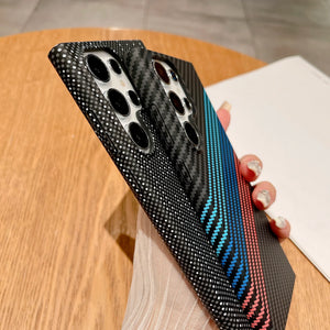 Ultra Thin Carbon Fiber Texture Armor Magnetic For Magsafe Case For Samsung S25 S24 S23 S22 Note 20 Ultra 10 Plus Hard PC Cover