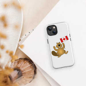 Canada Day Beaver Holding Flag - Tough Case for iPhone®