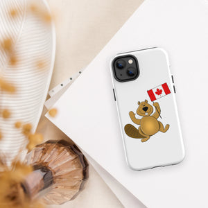 Canada Day Beaver Holding Flag - Tough Case for iPhone®