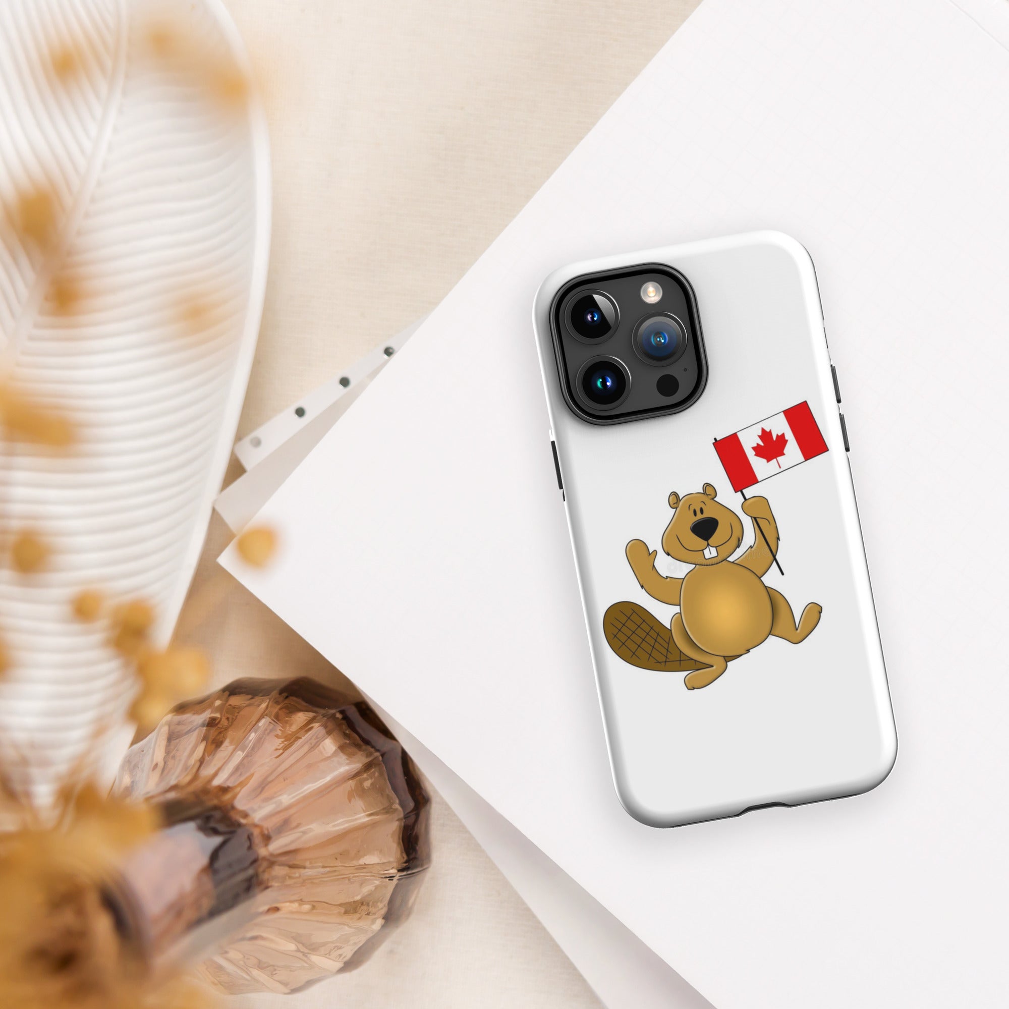 Canada Day Beaver Holding Flag - Tough Case for iPhone®