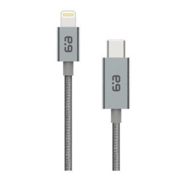 PureGear Space Grey (300cm) Lightning to USB-C Braided Charge and Sync Cable