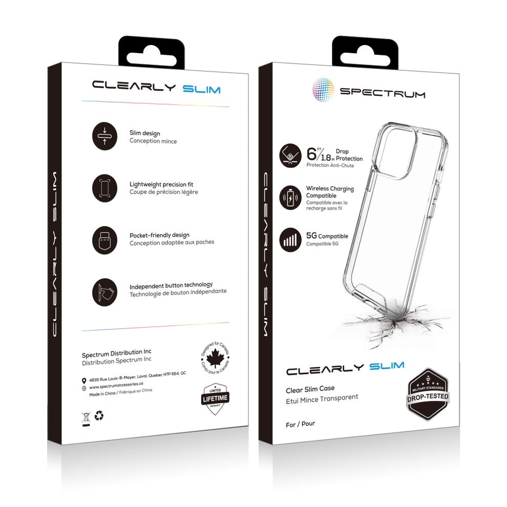 iPhone 14/13 SPECTRUM Clearly Slim Case - Clear NEW PACKAGING